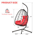 Patio Lounger Egg Chair, Outdoor Hanging Chaise Swing Egg-Shaped Chair w/Hanging Kits, Durable All-Weather UV Wicker Patio Rattan Lounge Chair for Bedroom, Patio, Deck, Yard, Garden, 350lbs, SS1993