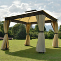 SEGMART Gazebo with Netting, Outdoor Patio Gazebo with Screen, Canopy Tent Sun Shelter Gazebo Tent Screen House, Gazebo With Double Roof for Outside Yard Deck, Screened, 10, Multi-Color