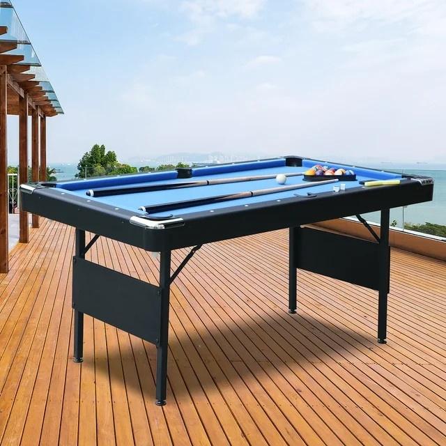 SEGMART Outdoor Portable Pool Table for adults, Billiard Tables Game Table, Indoor Table, Children's Toys, Table Games, Space-Saving Entertainment, and All Accessories Included, Blue