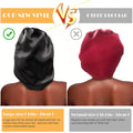 Segmart 2 Pieces Satin Bonnet for Sleeping, Breathable Soft Elastic Band Silk Bonnet for Black Women Natural Hair Care, Reversible Double Layer Large Sleep Cap, Included Silk Scrunchy, Black & Blue