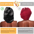 Segmart Satin Bonnet for Sleeping, Breathable Soft Elastic Band Silk Bonnet for Black Women Natural Hair Care, Reversible Double Layer Large Sleep Cap, Included Silk Scrunchy, Black