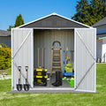 Segmart 6x4FT Outdoor Storage Shed, Galvanized Steel Metal Bike Shed with Lockable Door, Waterproof Outdoor Garden Storage Tools Shed with Apex Roof, for Garden, Backyard, and Patio Utility