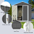 Segmart 6x4FT Outdoor Storage Shed, Galvanized Steel Metal Bike Shed with Lockable Door, Waterproof Outdoor Garden Storage Tools Shed with Apex Roof, for Garden, Backyard, and Patio Utility