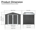 Segmart 6x4FT Outdoor Storage Shed, Galvanized Steel Metal Bike Shed with Lockable Door, Waterproof Outdoor Garden Storage Tools Shed with Apex Roof, for Garden, Backyard, and Patio Utility