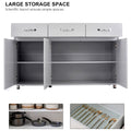 52'' X 15.7'' X 32'' Buffet Cabinet, Console Table with 3 Storage Drawers and 3 Cabinets, Kitchen Sideboard Table with Steel Tube Legs, White Console Table for Dining Room Furniture Cupboard, S1372