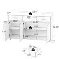 Storage Buffet Cabinet, 52'' X 15.7'' X 32'' Sideboard Buffet Storage Cabinet w/3 Storage Drawers and 3 Door Cabinets, Simple Sideboard Table with Steel Tube Legs for Dining Room, 176.4 lbs, S1373