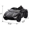 Ride On Kids Truck Car, Segmart 12 Volt Electric 4 Tries Vehicle with Remote Control, 2 Speeds, 2 LED Headlights, Brakes and Gas Pedal, AUX, Black, SS2610