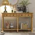 Tall Wood Console Table, Home Sofa Table with 2 Big Storage Drawers, Buffet Sideboard Desk w/Bottom Shelf, Retro Tall Console Table Accent Table for Entryway, Old Pine, 144lbs, SS1184
