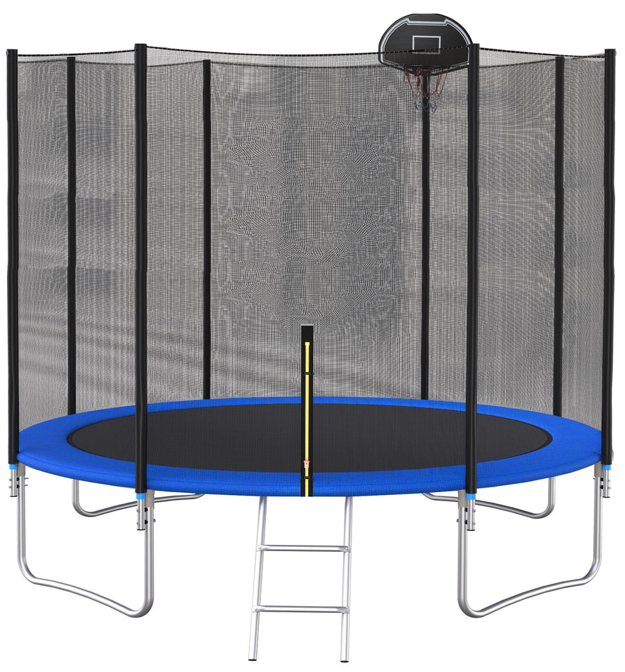SEGMART Trampoline 10FT Trampoline with Enclosure - Recreational Trampolines with Ladder and AntiRust Coating, ASTM Approval Outdoor Trampoline for Kids
