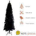 7.5FT Artificial Christmas Tree, Black Artificial Tree for Halloween, Black Xmas Pine Tree with 840 PVC Branch Tips, Halloween Xmas Tree with Stand for Unique Party Decor, B6062