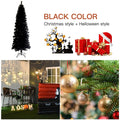 7.5FT Artificial Christmas Tree, Black Artificial Tree for Halloween, Black Xmas Pine Tree with 840 PVC Branch Tips, Halloween Xmas Tree with Stand for Unique Party Decor, B6062
