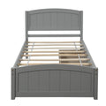 Wood Twin Bed Frame, SEGMART Stylish Kids Platform Twin Bed with 2 Storage Drawers and Headboard, Bed Frame Mattress Foundation, Wood Slat Support for Teens, 275lbs, White, SS921