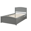 Twin Wood Bed Frame, Kids Platform Twin Bed with 2 Storage Drawers and Headboard, Platform Bed Frame Mattress Foundation with Wood Slat Support for Kids, Teens, White, SS914
