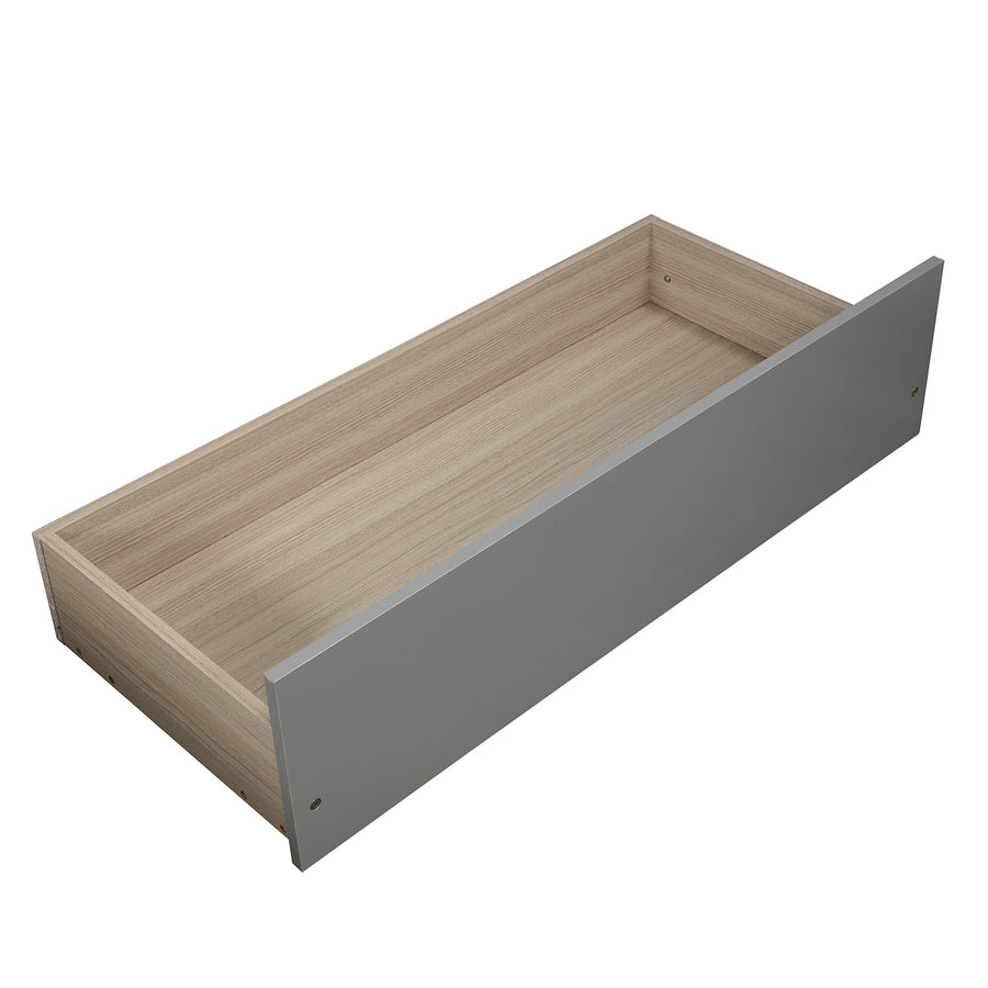 Twin Wood Bed Frame, Kids Platform Twin Bed with 2 Storage Drawers and Headboard, Platform Bed Frame Mattress Foundation with Wood Slat Support for Kids, Teens, White, SS914
