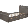 Wood Twin Bed Frame, SEGMART Stylish Kids Platform Twin Bed with 2 Storage Drawers and Headboard and Footboard, Bed Frame Mattress Foundation, Wood Slat Support for Teens, 300lbs, White, SS901