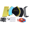 Mini Trampoline for Kids, 60" Portable Small Toddler Trampoline with Basketball Hoop, Durable and Safe Rebounder Trampoline for Kid Exercise, Outdoor Indoor Exercise Trampoline, Yellow, L3702