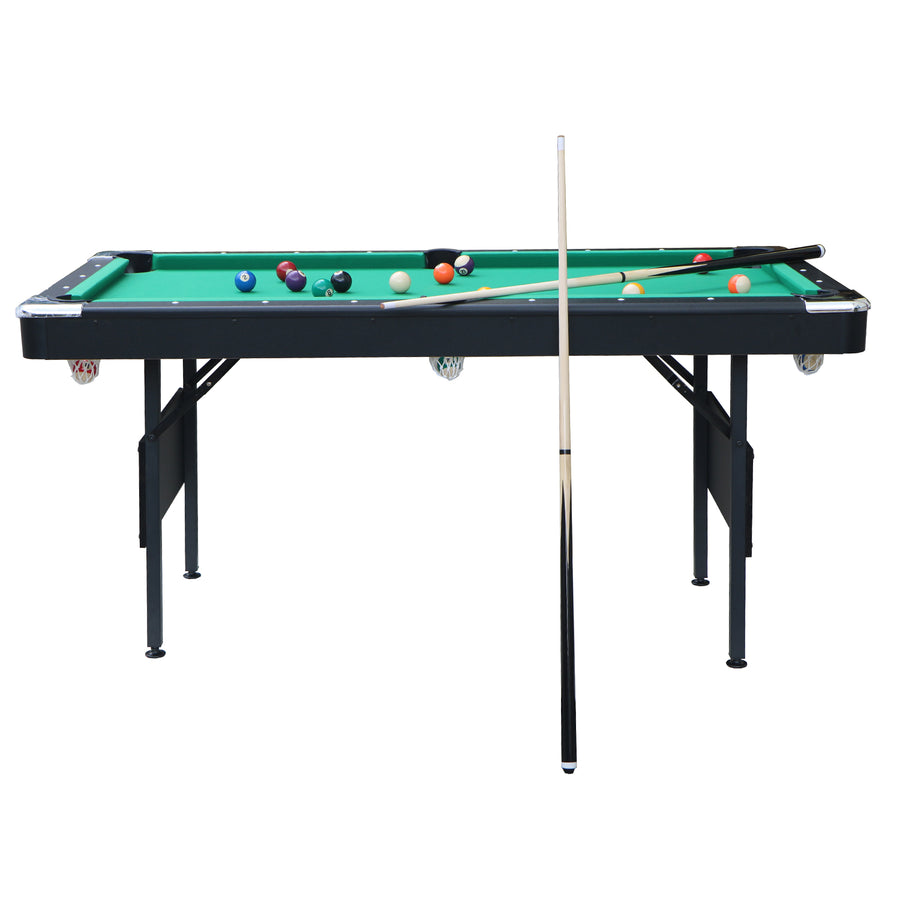 SEGMART 6 Ft Folding Pool Table, Multifunctional Billiard Table, Dining Table, Indoor Game Table, All Accessories Included, Beige with Blue Felt