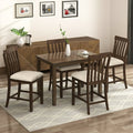Home Dining Set Kitchen Table with 4 Piece Chairs, Dinette Set Vintage Wood Rectangular Breakfast Table with Wood Legs & Black Finish Frame, for an Apartment Breakfast, Black, S0025