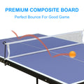 Mid-Size Portable Table Tennis Table, Outdoor Ping Pong Table Foldable Game Set, Folding Game Table with Net, 2 Table Tennis Paddles and 3 Balls, 54"