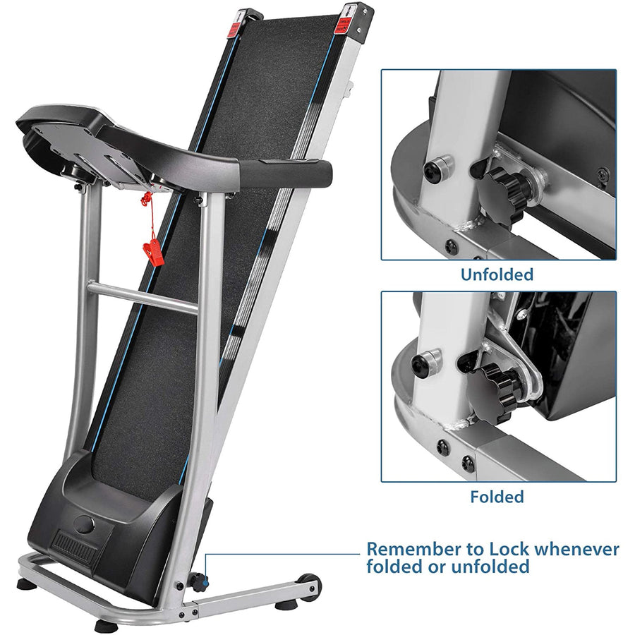 Home Use Foldable Exercise Machine Treadmills for Home, Electric Motorized Treadmill w/EKG Grip Pulse Sensor, Electric Running Jogging Exercise Equipment Treadmill for Gym Cardio, 240lbs, S5758