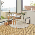 Segmart Deck Tiles, 12"x12" (10 Pack) Patio Pavers Solid Wood Outdoor Flooring Interlocking Patio Tiles, Checker Pattern Decking, Waterproof Balcony Flooring, Natural Color, SS2016