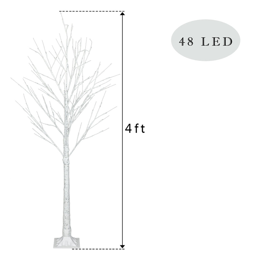 Christmas Trees with White Lights, SEGMART 4 Feet Artificial Christmas Trees with 48 Warm White LED Lights, PVC Stand, for Christmas Party Decorations Tree Plugin Indoor Outdoor, S6960