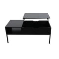Wooden Coffee Table, Lift Top Coffee Table with Hidden Compartment, Side Coffee Table with Storage Shelf, Modern Center Table Sofa Table for Living Room, 43"x19"x18", Easy Assembly, Black