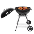 Small Charcoal Grill, SEGMART Charcoal BBQ Grill Charcoal with 2 Wheels, Outdoor BBQ Grill Charcoal with Ventilation & Metal Griddle, 18" Dia x 23.6" H Grill Outdoor Cooking for Camp Yard, Black,H1215