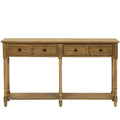 Tall Wood Console Table, Home Sofa Table with 2 Big Storage Drawers, Buffet Sideboard Desk w/Bottom Shelf, Retro Tall Console Table Accent Table for Entryway, Old Pine, 144lbs, SS1184