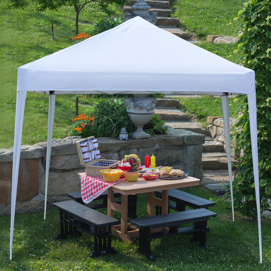 Pop Up Wedding Party Tent, SEGMART 10' x 10' Outdoor Canopy Tent with 4 Sidewalls, Upgraded White Backyard Tent for Outsides, Patio Gazebo Tent BBQ Shelter for Garden Camping Grill, LLL511