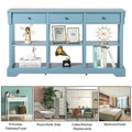Entryway Console Table with 3 Drawers, Buffet Sideboard, Sofa Table Narrow Long with Storage Shelves for Living Room, Couch, Hallway, Foyer, Kitchen Counter, Blue