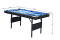 Segmart 5.5 FT Billiards Table, Portable Pool Table for Families, Easy Folding for Storage, Classic Blue Nylon Cloth, Includes Balls, Cues, Felt Brush, Blue
