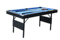 Segmart 5.5 FT Billiards Table, Portable Pool Table for Families, Easy Folding for Storage, Classic Blue Nylon Cloth, Includes Balls, Cues, Felt Brush, Blue