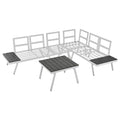 All-Weather Aluminum Outdoor Patio Furniture Set, Modern Patio Conversation Sets, Outdoor Sectional Metal Sofa with Cushion and Coffee Table for Backyard, Balcony, Garden, Light Grey