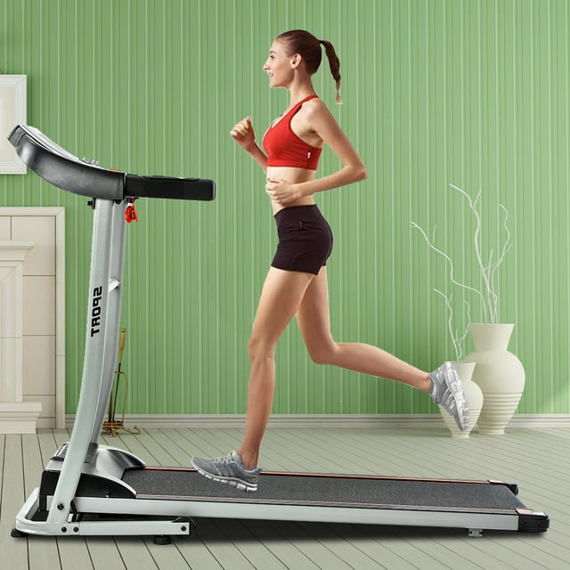 SEGMART Electric Foldable Treadmill, Electric Motorized Treadmill with MP3/Audio Auxiliary Port, 15.8'' Wide Tread Belt, 7.5 MPH Max Speed, Easy Assembly Running Machine for Home & Gym Cardio, S8507