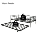 Twin Daybed with Trundle Included, SEGMART Twin Trundle Bed Frame with Metal Slat Support, Trundle Beds for Kids Teens Adults, Daybed for Bedroom Guest Room, Bed Frame No Box Spring Needed, Black