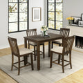 Home Dining Set Kitchen Table with 4 Piece Chairs, Dinette Set Vintage Wood Rectangular Breakfast Table with Wood Legs & Black Finish Frame, for an Apartment Breakfast, Black, S0025