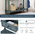Entryway Table with Drawers, SEGMART Console Table with Storage, Solid Wood Vintage Sofa Table with Bottom Shelf, Modern Entry Table Hallway Table for Living Room Entryway Hallway Foyer, Navy