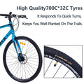 Segmart 21-Speed Mountain Bike, 28-inch Wheels Lightweight Road Bike, Hybrid Aluminum Frame and Upgrade Dual Disc Brake MTB for Men Women Adult, Blue SS2055