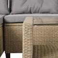 Patio Furniture Set Clearance, 4 Piece Patio Furniture Sets with Loveseat Sofa, Lounge Chair, Wicker Chair, Coffee Table, All-Weather Patio Sectional Sofa Set with Cushions for Backyard Garden Pool