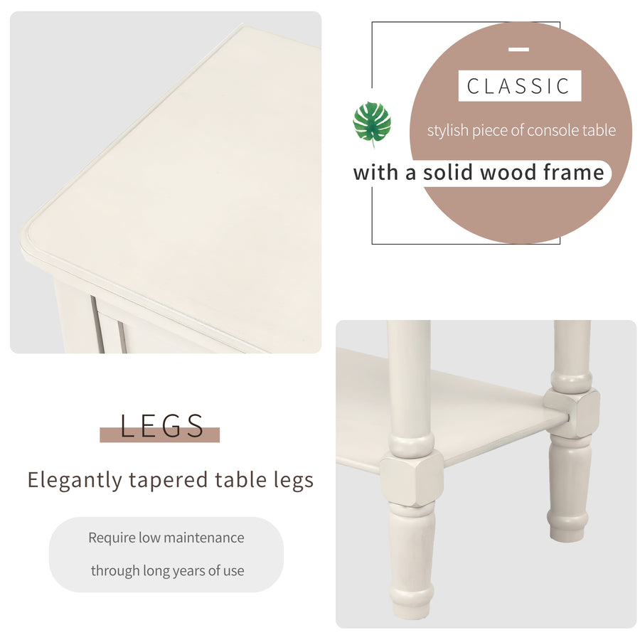 Console Table with Drawers, SEGMART 23" Small Sofa Table White Entry Table with Storage, Wood Entryway Table with Shelf, Small Console Table for Small Spaces Living Room Entryway Hallway Foyer, H1056