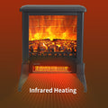 Personal Space Heater, 14" Portable Fireplace Infrared Quartz Heater with 3D Flame Effect, Free Standing Fireplace Stove Heater, Overheat and Tip-Over Protection, for Indoor Outdoor Home Use