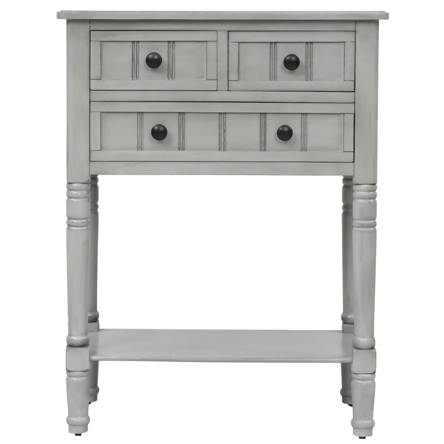 Entryway Table with Drawers and Shelf, SEGMART 23" Small Console Table Gray Sofa Table with Storage, Elegant Console Table Small Entry Table for Small Spaces Living Room Entryway Hallway Foyer, H1059
