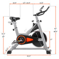 Clearance! Indoor Cycling Bike,Smooth Quiet Belt Drive Stationary Exercise Bike, 28lbs Flywheel Bike with LED Monitor/Adjustable Handlebar seat, for Home Cardio Gym Workout, I7868