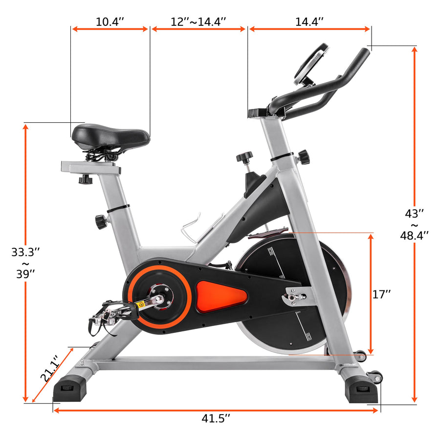 Clearance! Indoor Cycling Bike,Smooth Quiet Belt Drive Stationary Exercise Bike, 28lbs Flywheel Bike with LED Monitor/Adjustable Handlebar seat, for Home Cardio Gym Workout, I7868