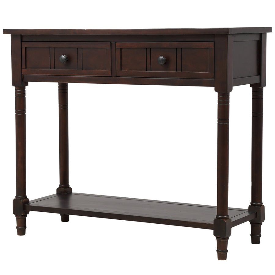 Entry Table with Drawers, SEGMART Wooden Console Table Sofa Table with Storage, Foyer Table Entryway Table with Shelf, Modern Console Table for Living Room Entryway Hallway Foyer Study, Espresso,H2320