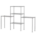 5 Tier Storage Shelves Wire Storage Shelves, Metal Shelves for Garage Metal Storage Shelving, Pantry Shelves Kitchen Rack Shelving Units and Storage, 21.25" x 11.42" x 59.06", Silver, S10146