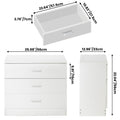 White Dresser, Heavy Duty 3-Drawer Wood Chest of Drawers, Modern Storage Bedroom Chest for Kids Room, Vertical Storage Cabinet with Metal Handles for Bathroom, Closet, Entryway, Hallway, Nursery,L2014