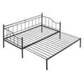 SEGMART Metal Trundle Bed Frame, Twin Size Daybed Frame, Space-Saving Twin Daybed with Metal Slat Support, Modern Futon Bed for Bedroom Guest Room, No Box Spring Needed, Black