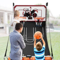 Foldable Indoor Basketball Arcade Game for All Players, SEGMART Dual Shot Indoor Basketball Game with Electronic Scorer, Portable Basketball Hoop Arcade with 8 Game Modes, 6 Balls for 2 Players